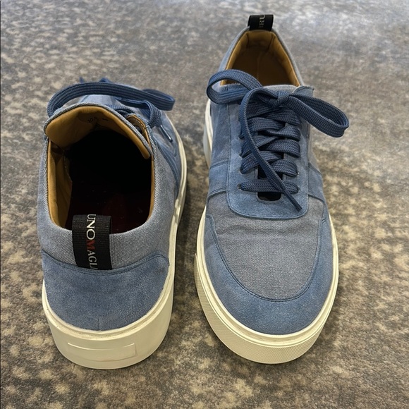 Men's BRUNOMAGLI Blue Suede and canvas Sneakers size 10.5 - Picture 14 of 16